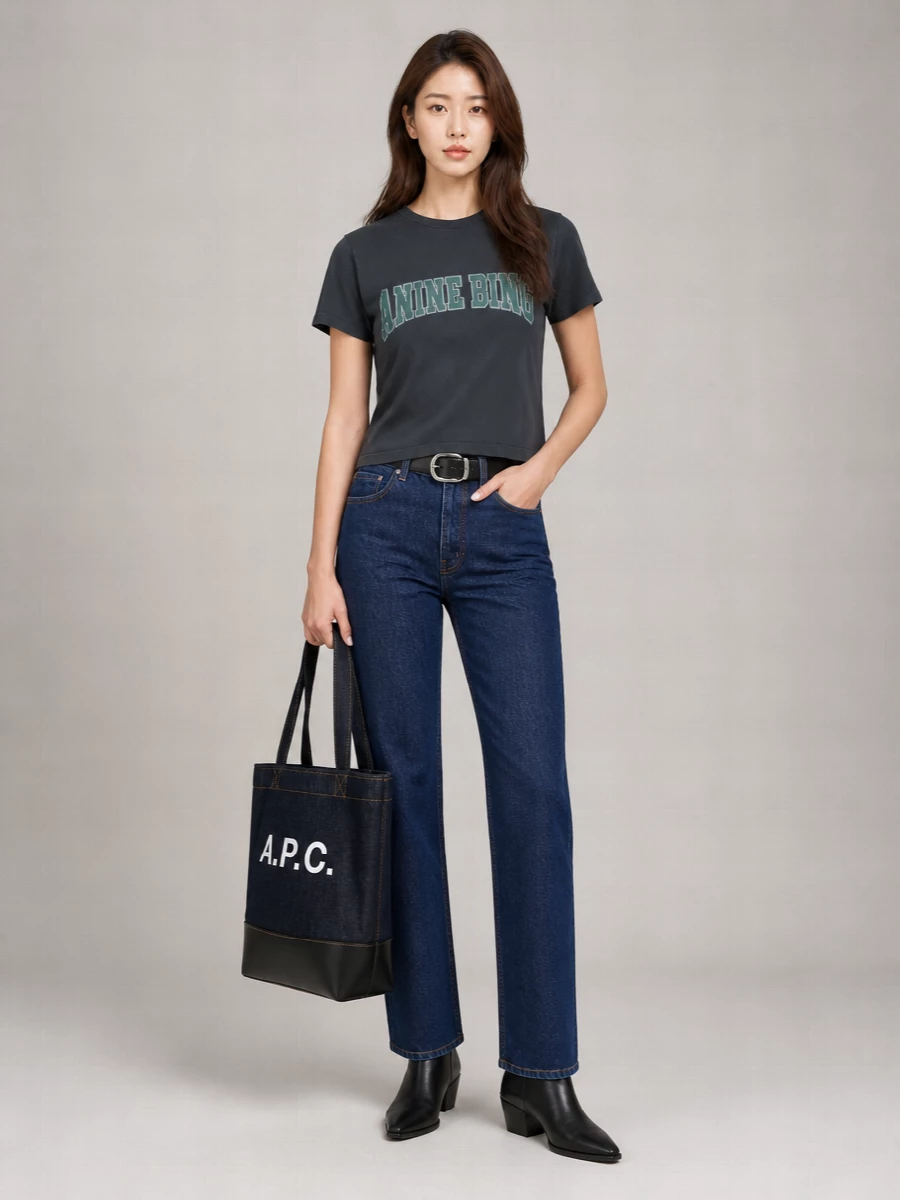Anine Bing Denim Straight-Leg Jeans