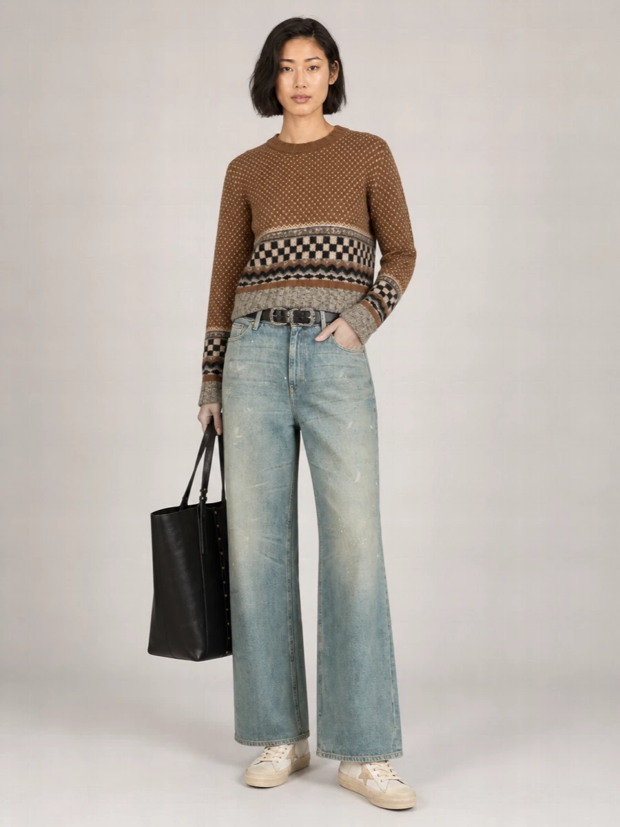 Golden Goose Denim Wide Leg Boyfriend Jeans