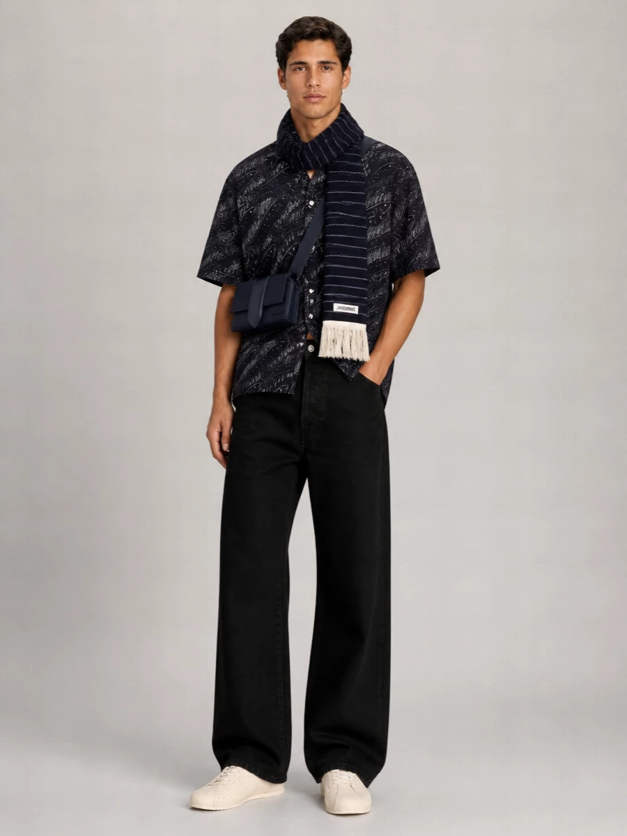 Jacquemus Fish Print Short Sleeve Shirt