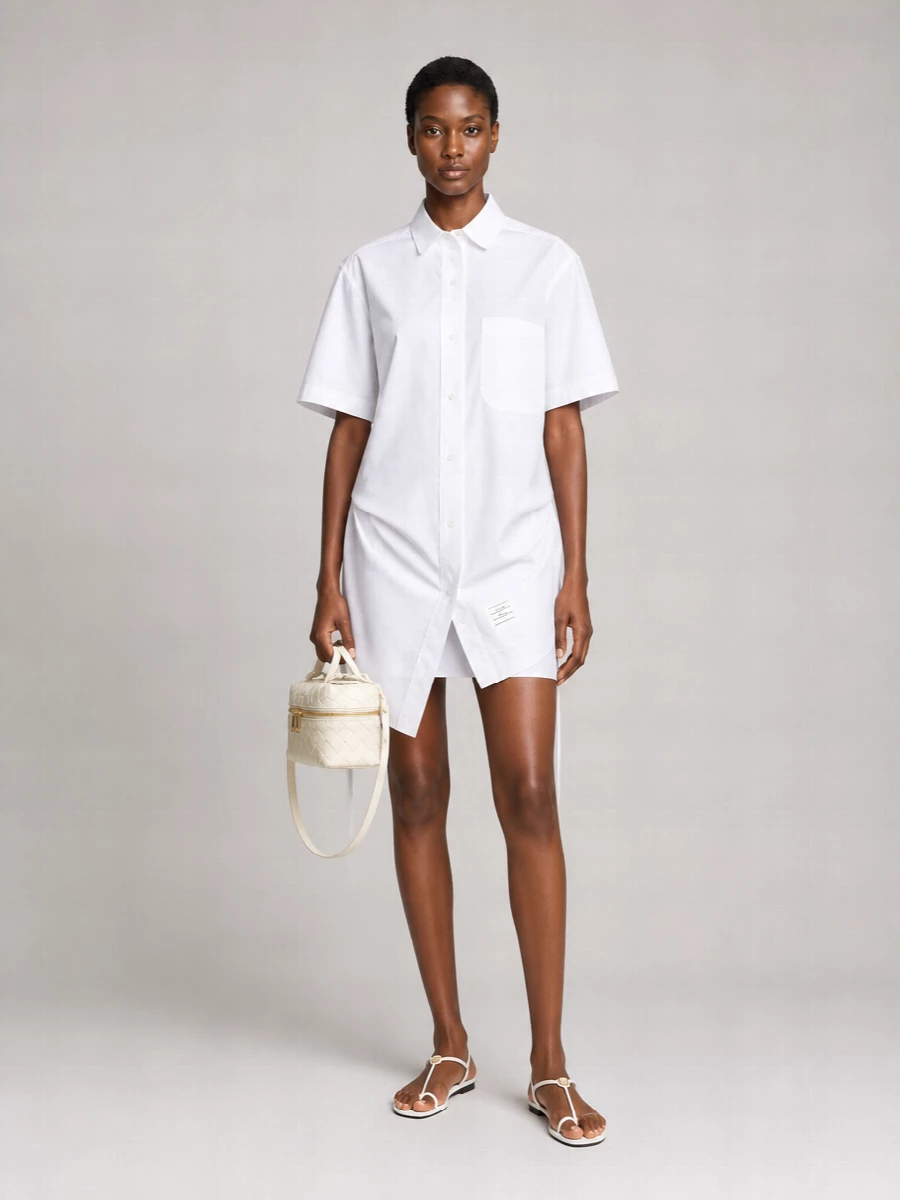 Thom Browne Cotton Poplin Shirt Mini Dress