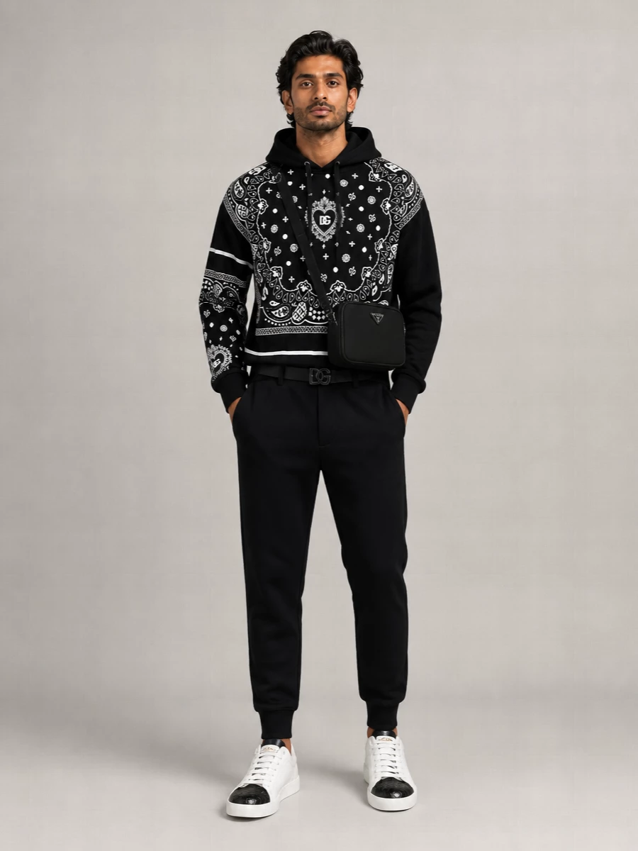 Dolce&Gabbana Bandana Print Hooded Sweatshirt