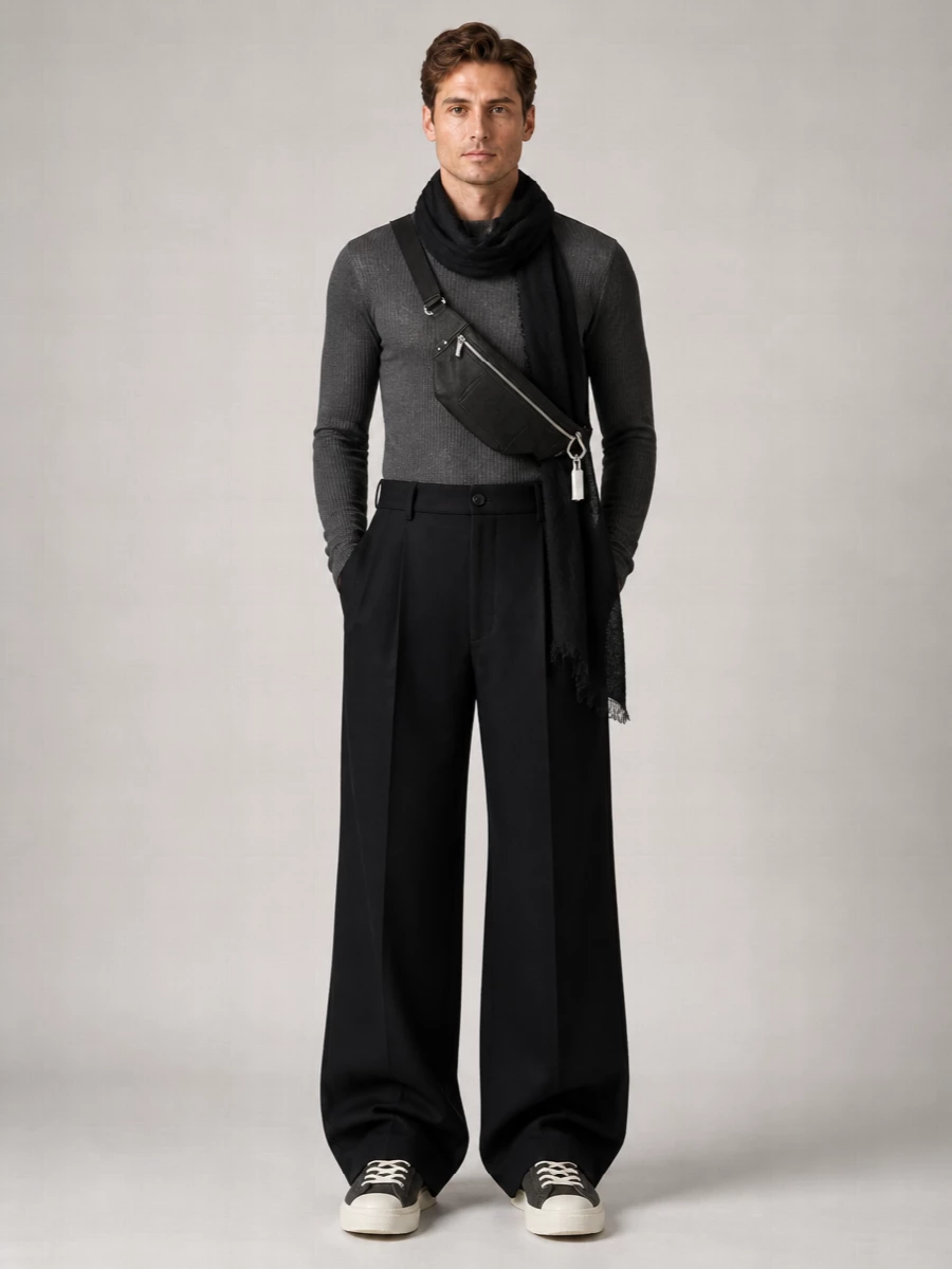 Rick Owens Wool Ribbed Fine-Knit Long-Sleeve T-Shirt