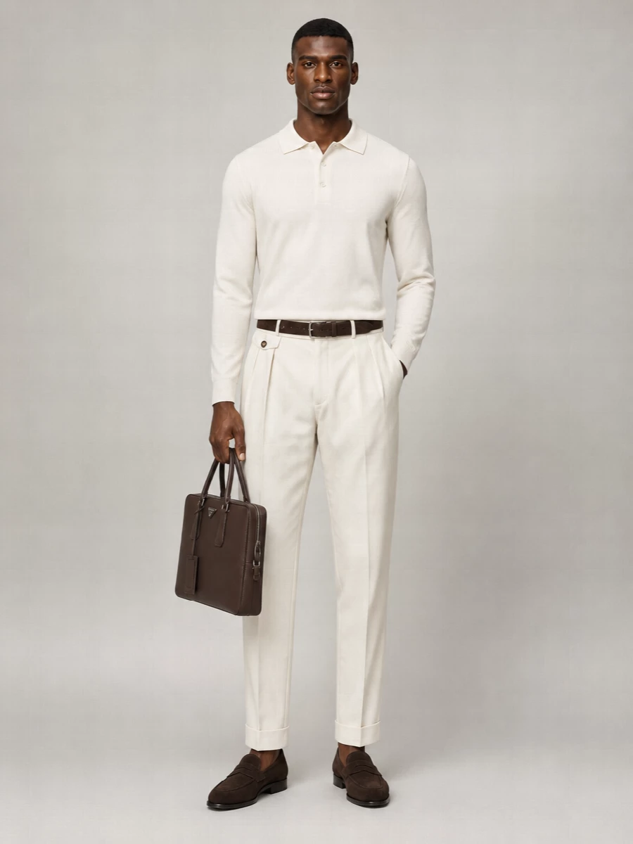 Brunello Cucinelli cotton pleated tailored trousers