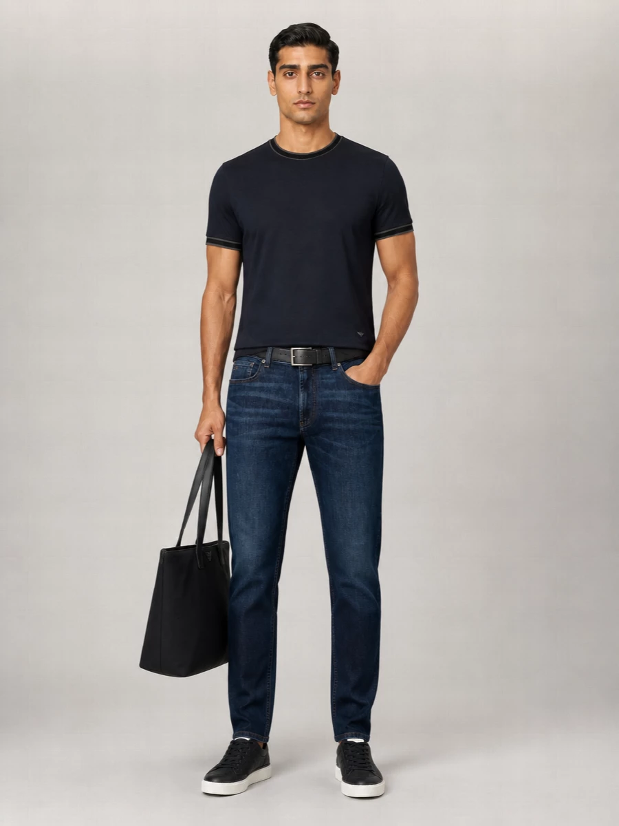 Emporio Armani Silk Ribbed T-Shirt