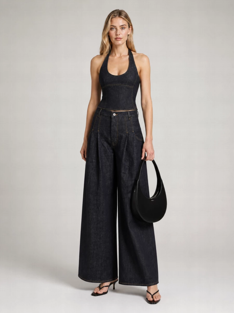 Jacquemus Denim Halterneck Slim-Fit Top