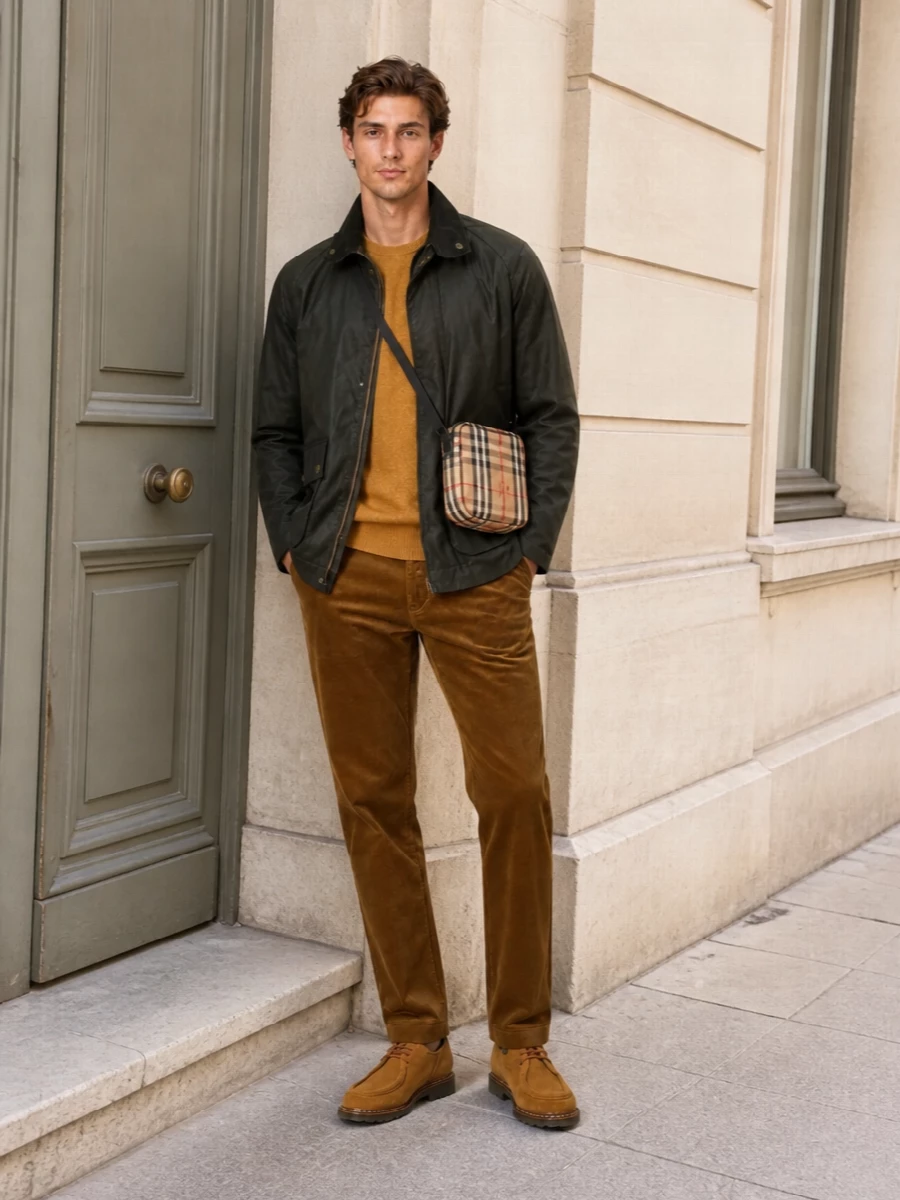 Barbour field jacket corduroy trousers paraboot