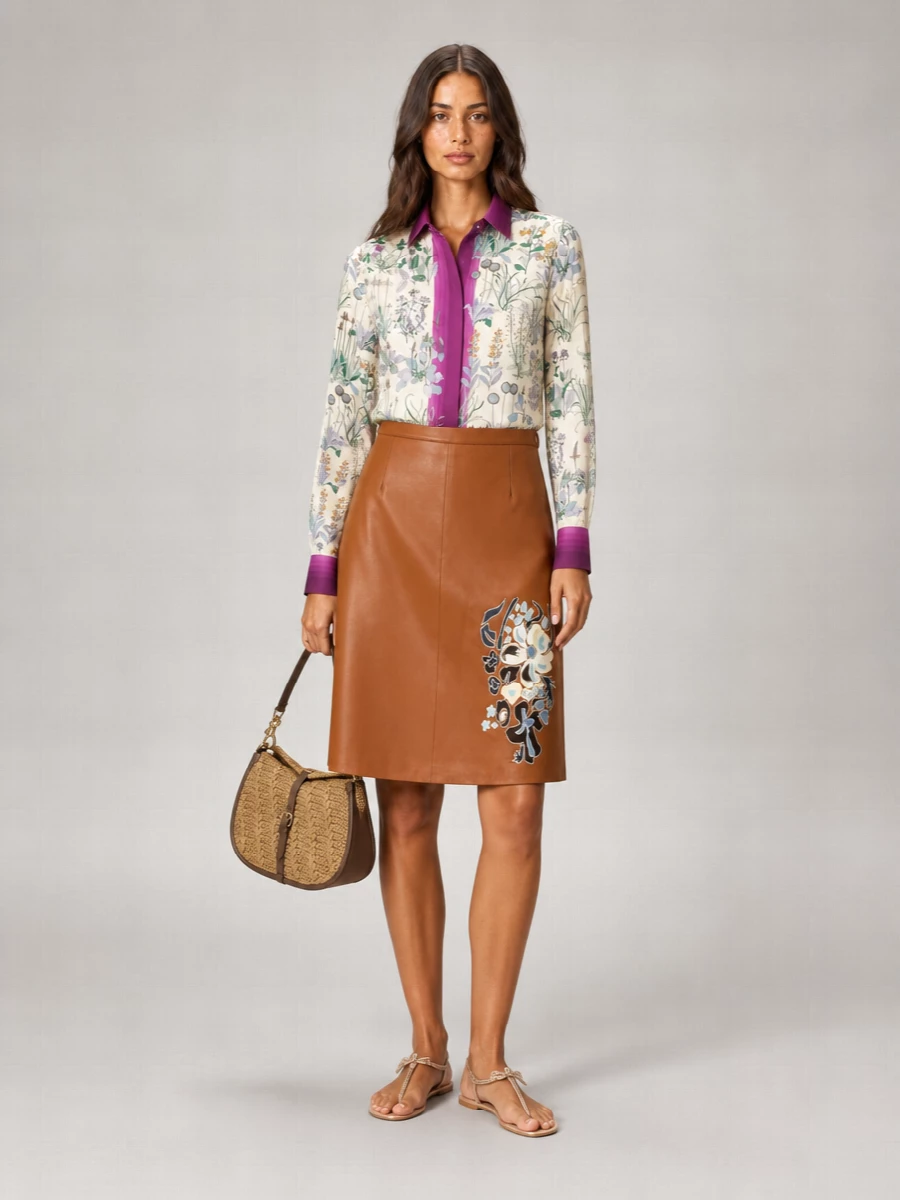 Gucci Silk Printed Long-Sleeve Shirt