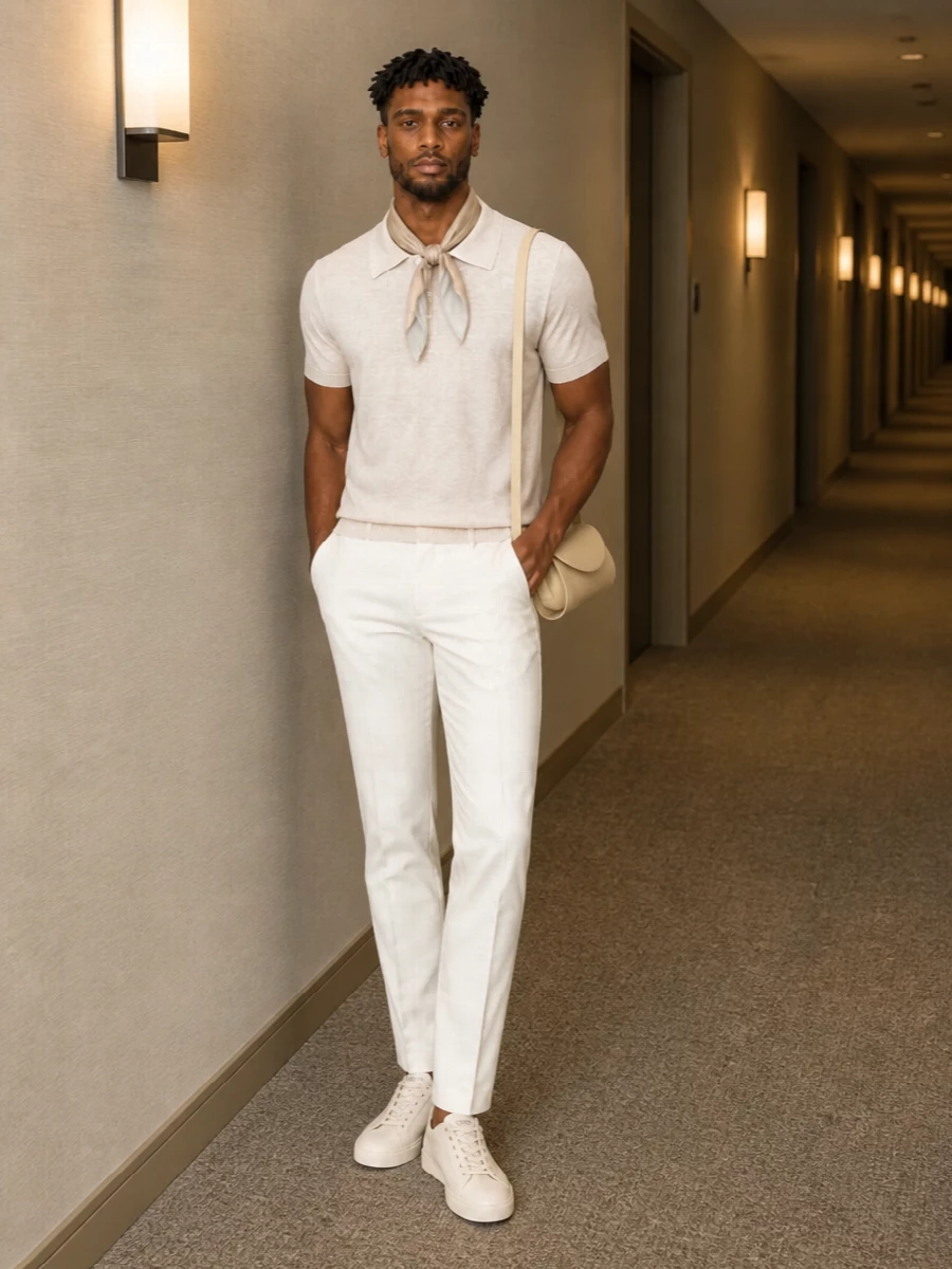 Pt torino ivory trousers tods leather sneakers