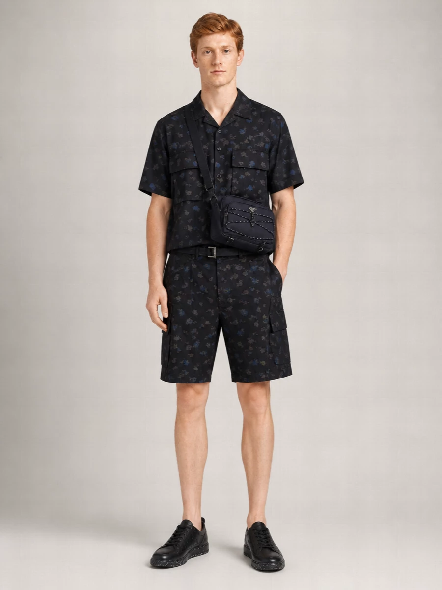 Sacai Floral Print Short Sleeve Shirt