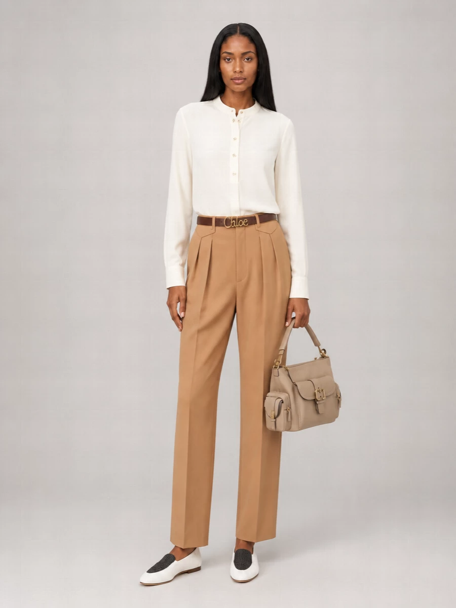 Chloé Wool Pleated Trousers
