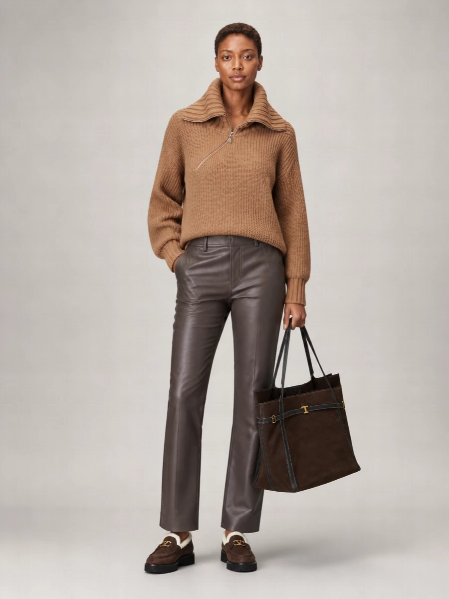 Valentino Garavani Leather Shearling-Lined Loafers