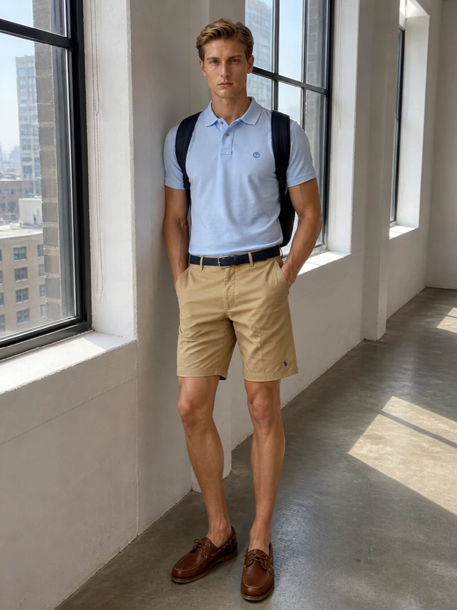 Timberland polo ralph lauren chino shorts outfit