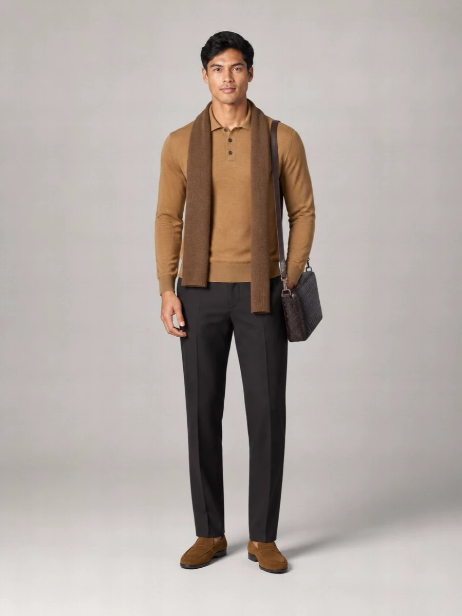 Zanone Wool Polo Shirt With Ribbed Collar