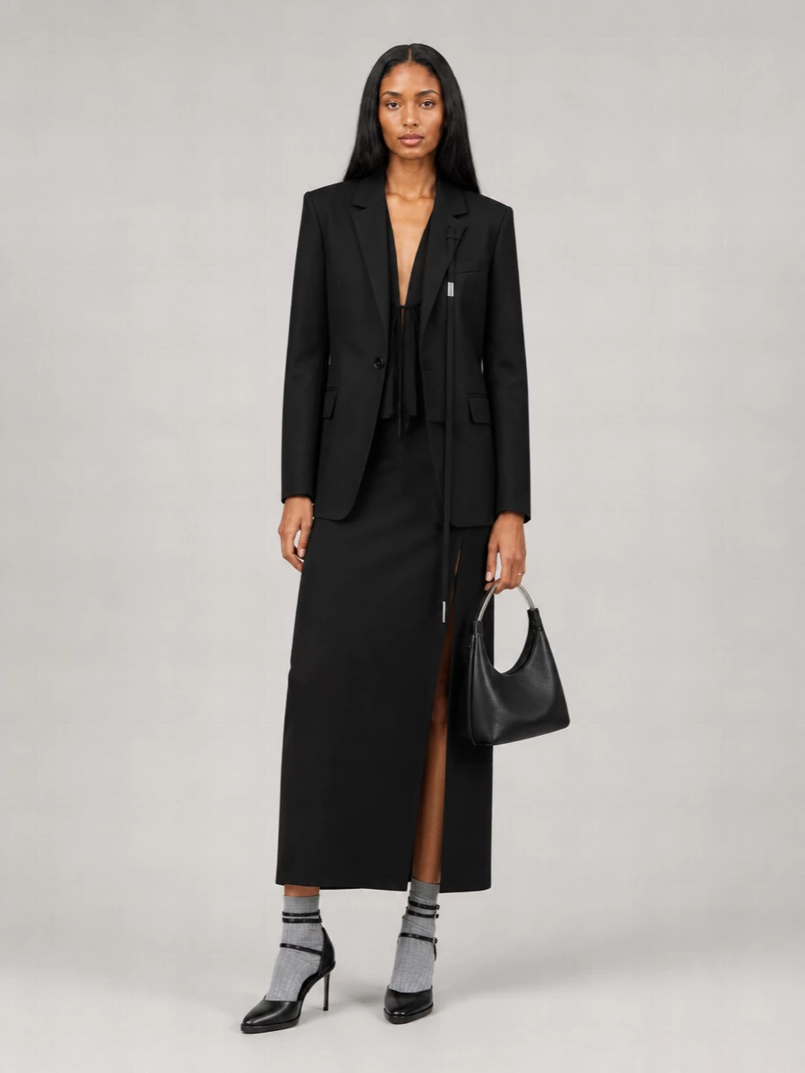 Ann Demeulemeester Virgin Wool Asymmetric Tailored Blazer