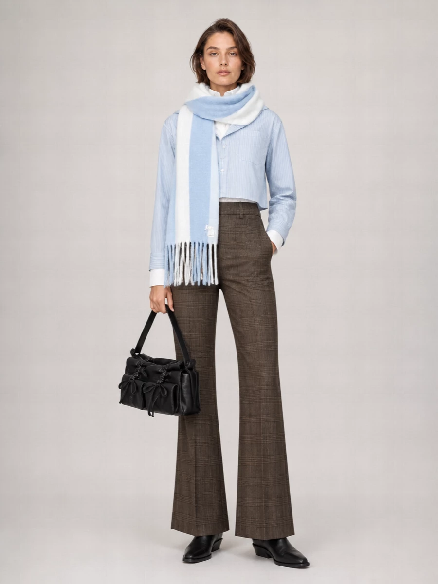 Acne Studios striped layered cropped shirt