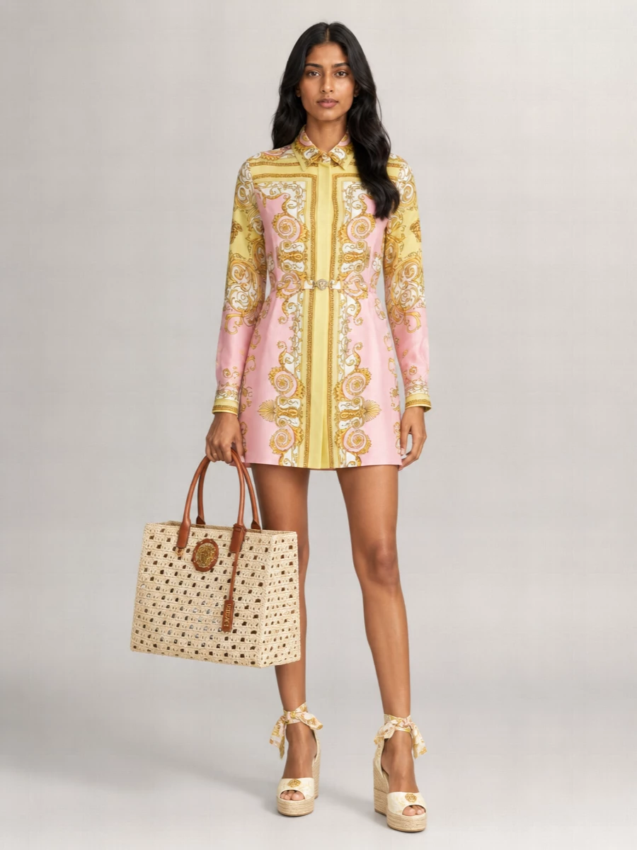 Versace Leather Wedge Espadrilles
