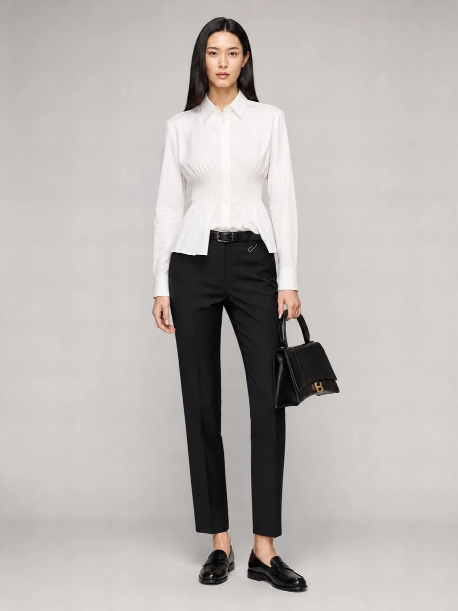 Prada Virgin Wool High-Rise Straight-Leg Tailored Trousers