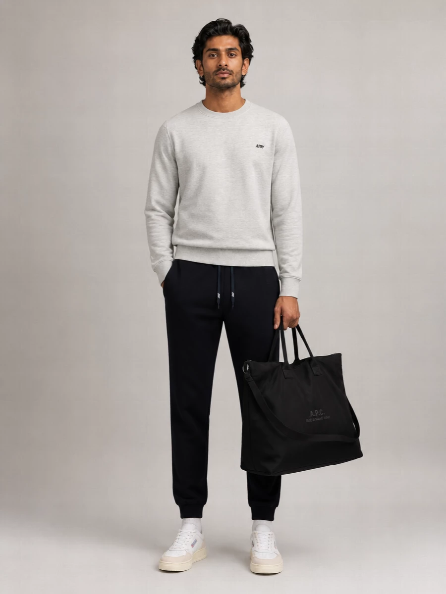 Autry Cotton Crewneck Long-Sleeve Sweatshirt