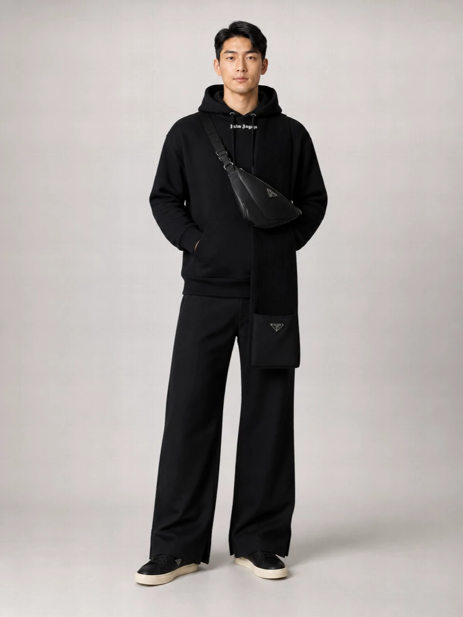Palm Angels Cotton Logo-Print Hoodie