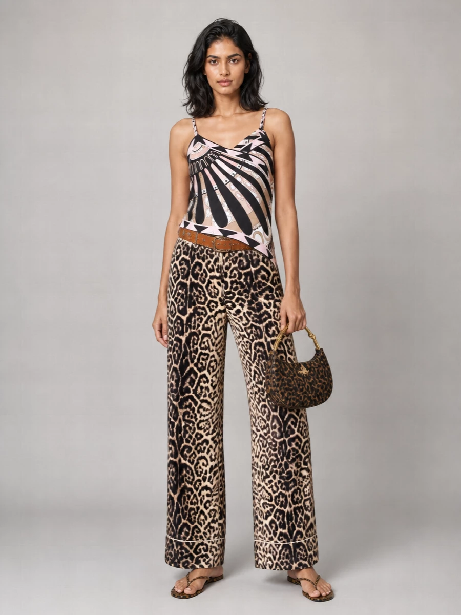 Ermanno Scervino Silk Wide-Leg Trousers
