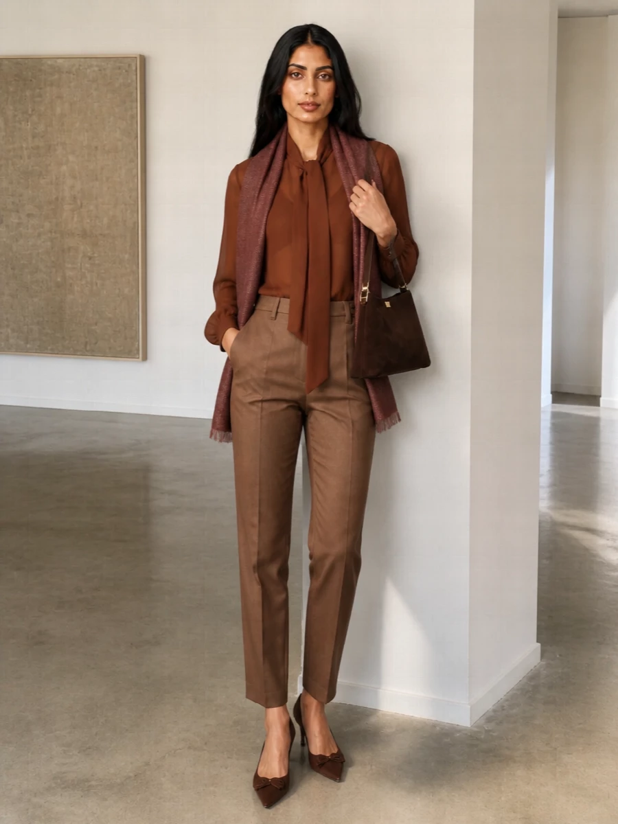 Brunello cucinelli cocoa trousers brown pumps