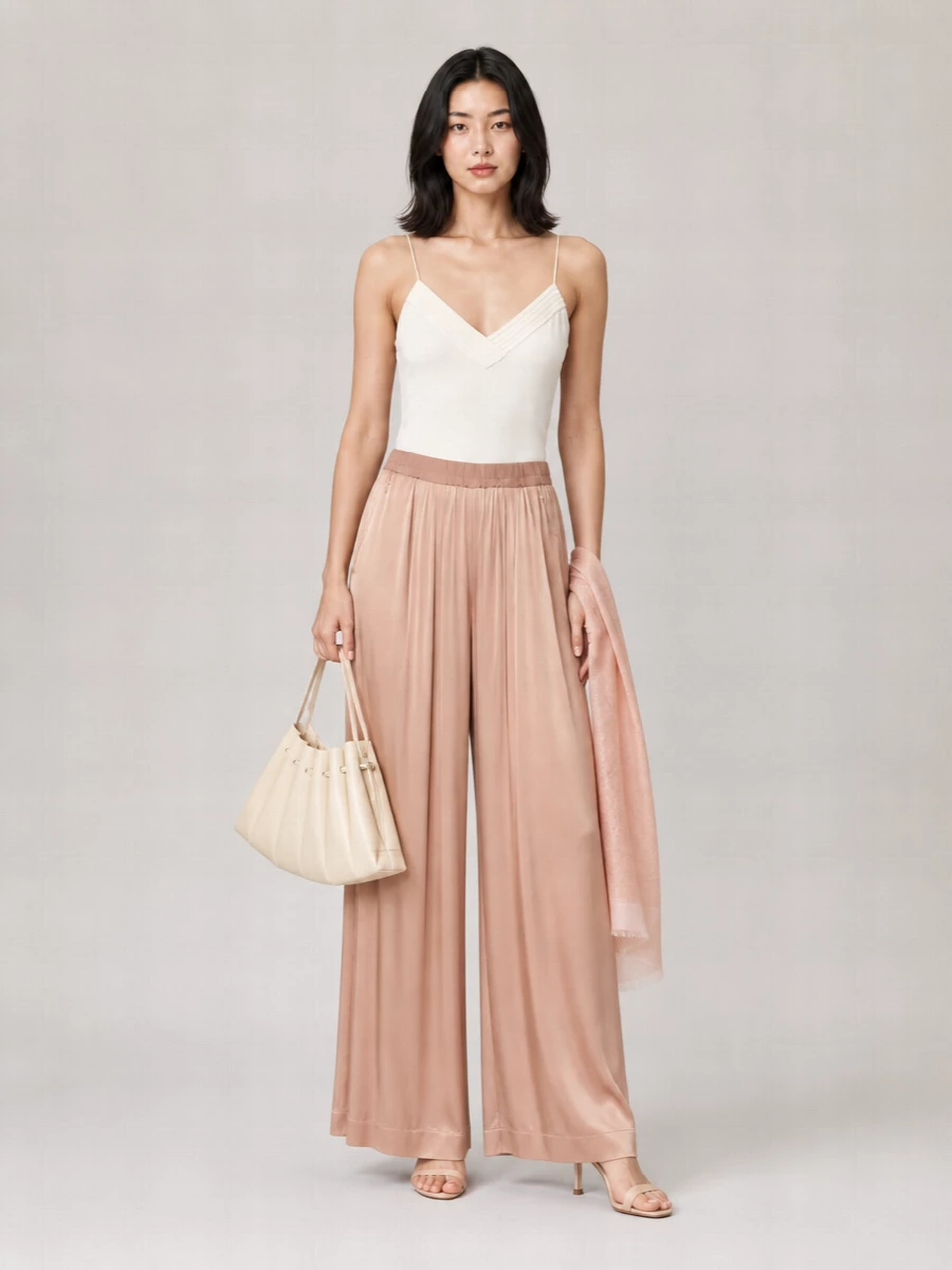 Forte Forte Silk V-Neck Pleated Bodysuit
