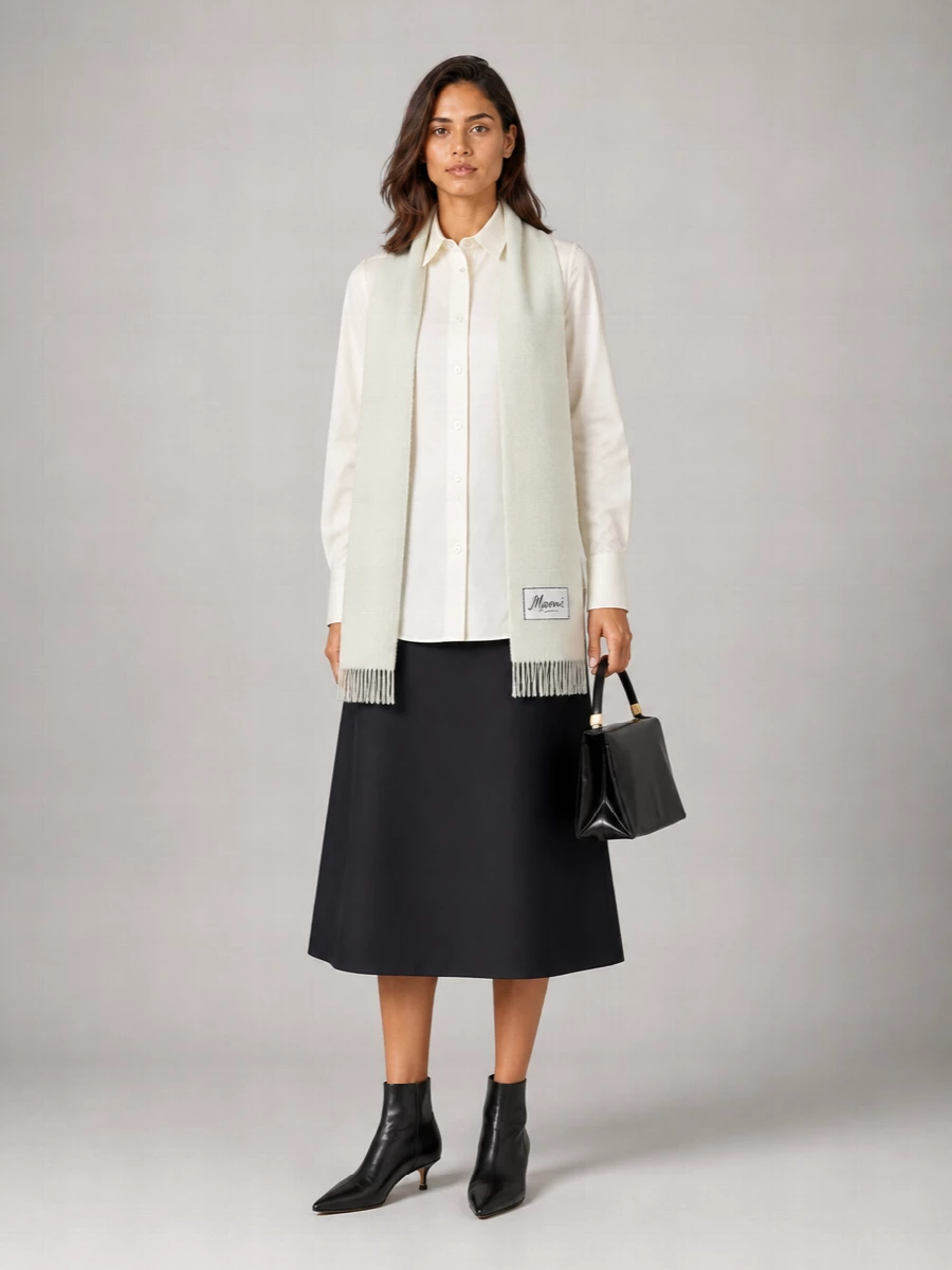 Marni Virgin Wool Crepe High-Rise A-Line Midi Skirt