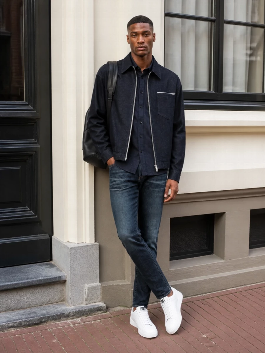 Dolce gabbana dark denim jacket outfit