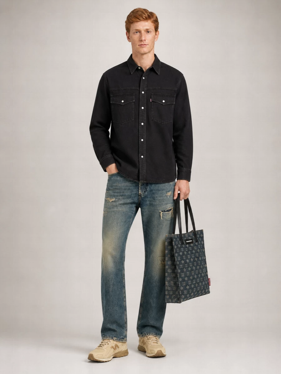 Dsquared2 Embroidered Denim Tote Bag