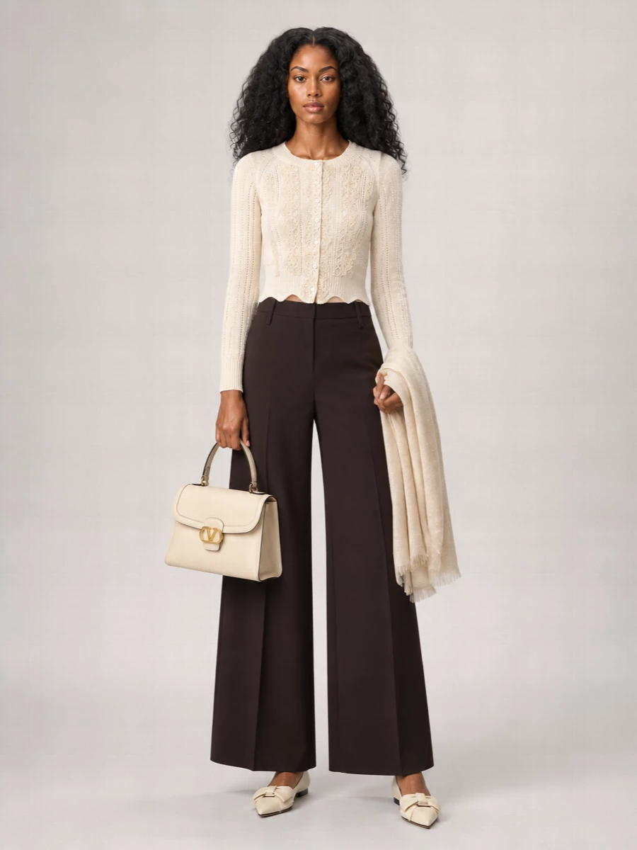 Ermanno Scervino Cashmere Open-Knit Fitted Cardigan