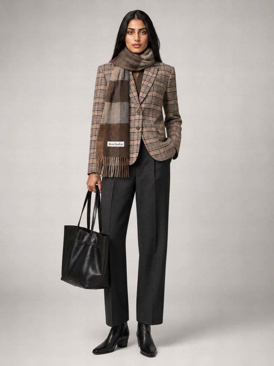 Anine Bing Embroidered Jacquard Blazer