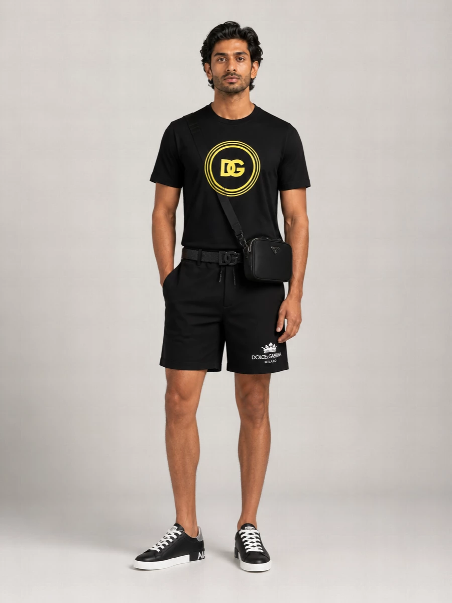Dolce&Gabbana Logo-Print Cotton Crew-Neck T-Shirt