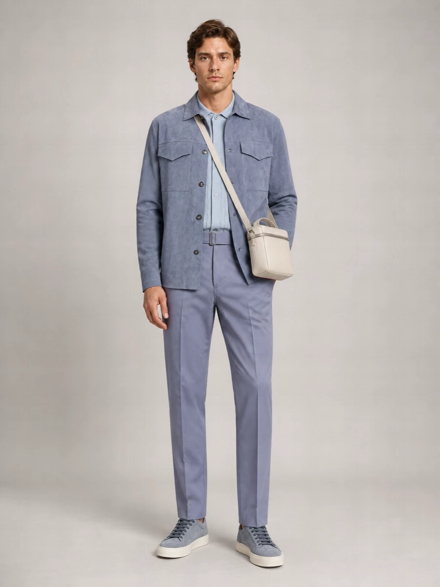 Lardini Leather Long-Sleeve Shirt Jacket