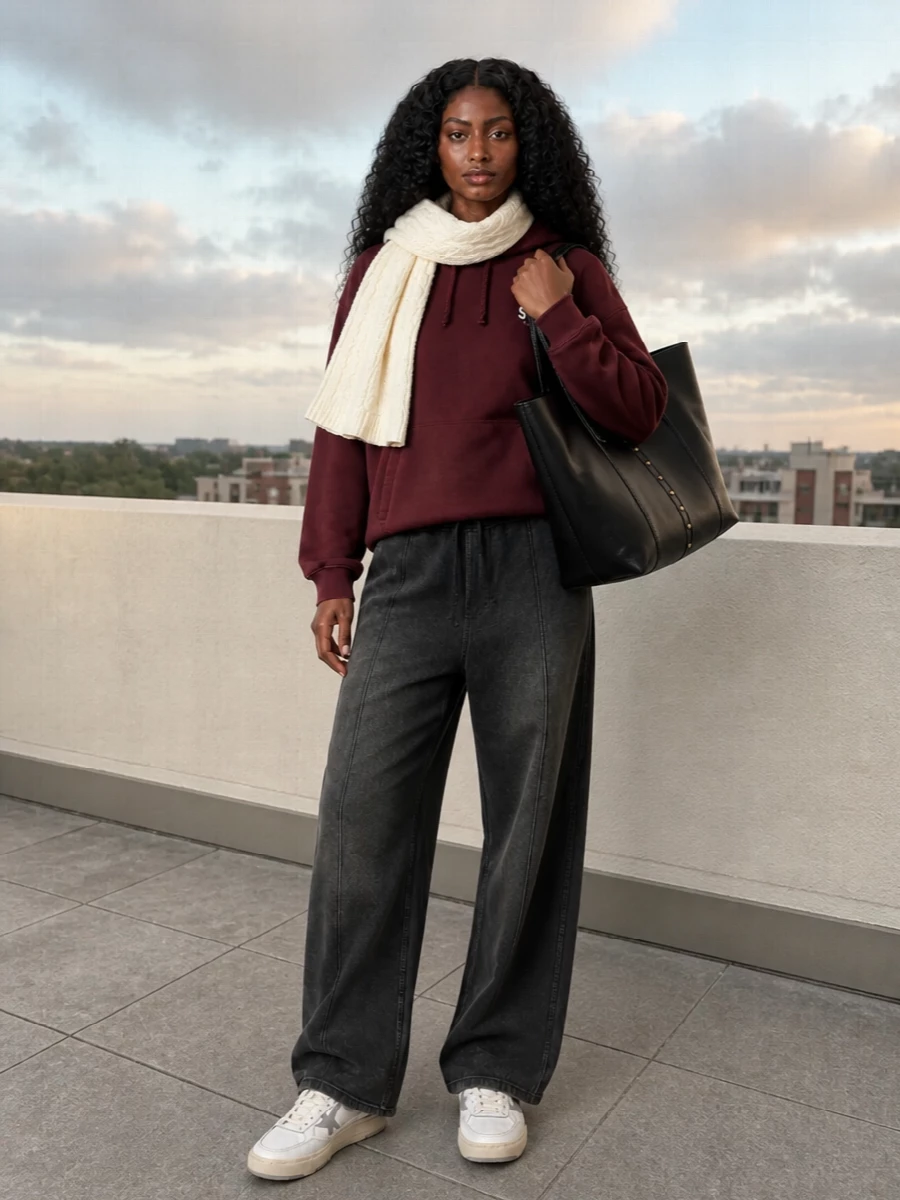 Golden goose burgundy hoodie charcoal joggers