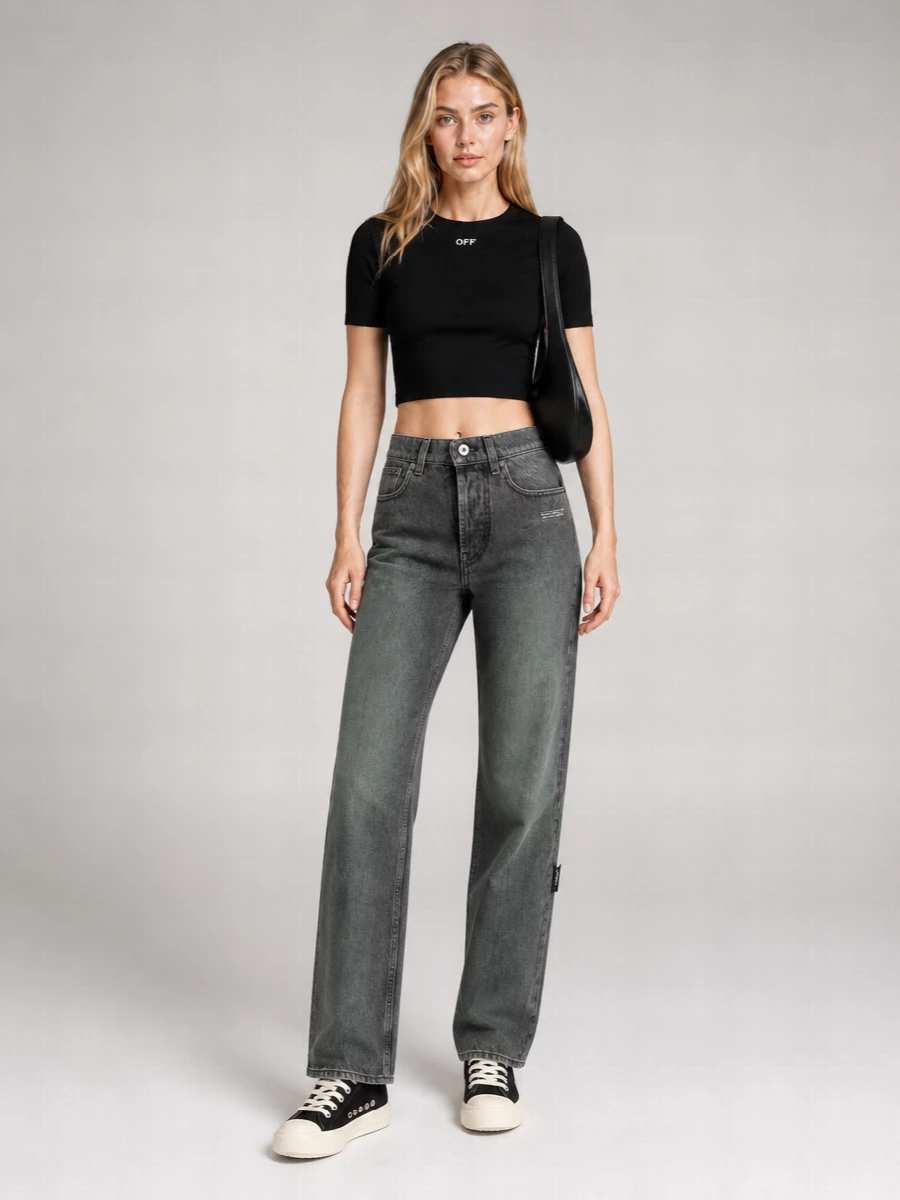 Off-White Stretch Cotton T-Shirt
