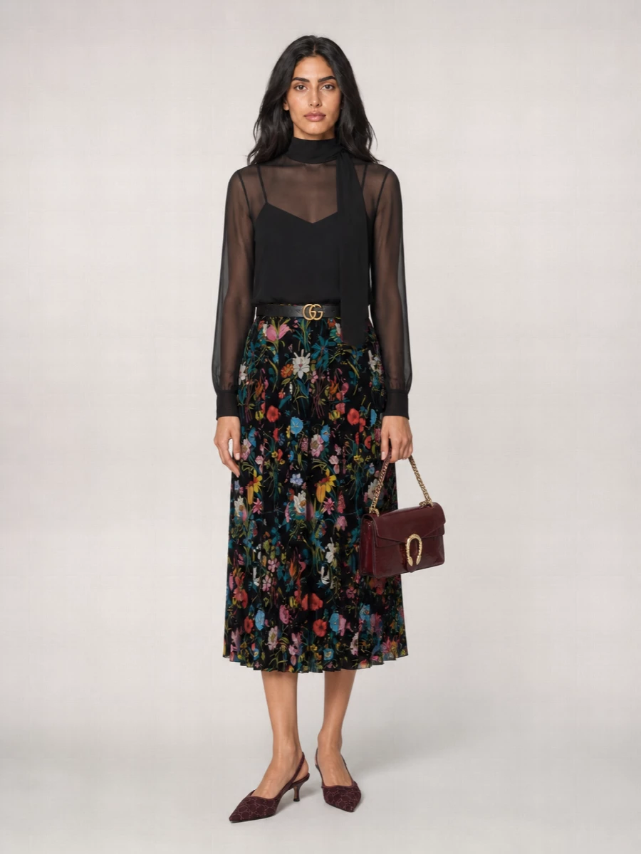 Gucci Crystal-Embellished Mesh Pumps