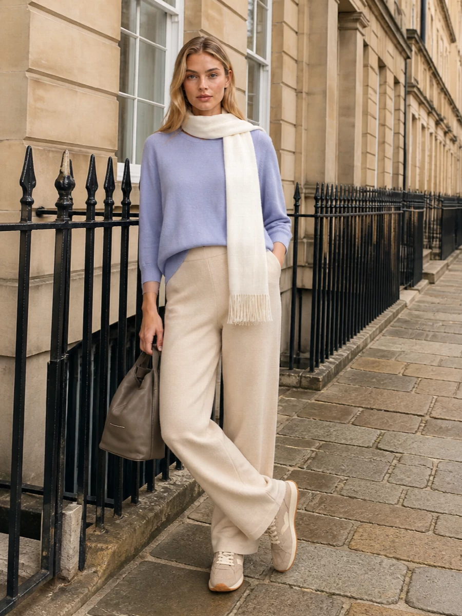 S max mara knit wide leg pants hogan sneakers