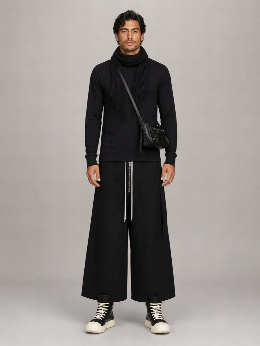 Rick Owens Drkshdw Cotton Oversized Wide-Leg Shorts