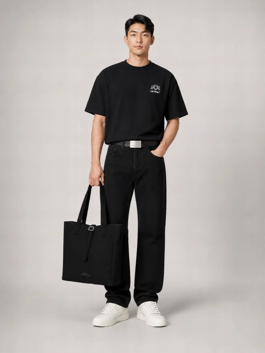 Off-White Cotton Printed Short-Sleeve T-Shirt