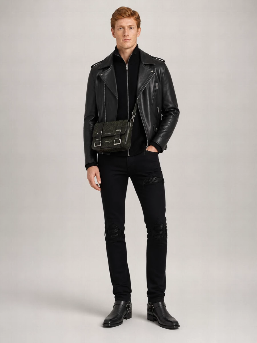 Giorgio Brato Leather Biker Jacket