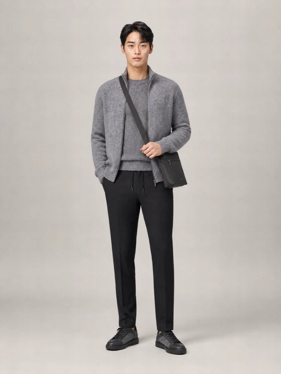 Drumohr Lambswool Crewneck Jacket