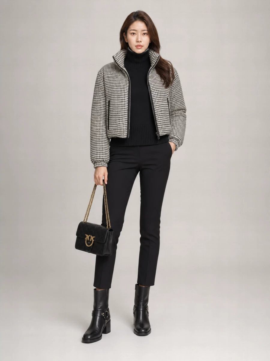 Pinko Tweed Parka Coat