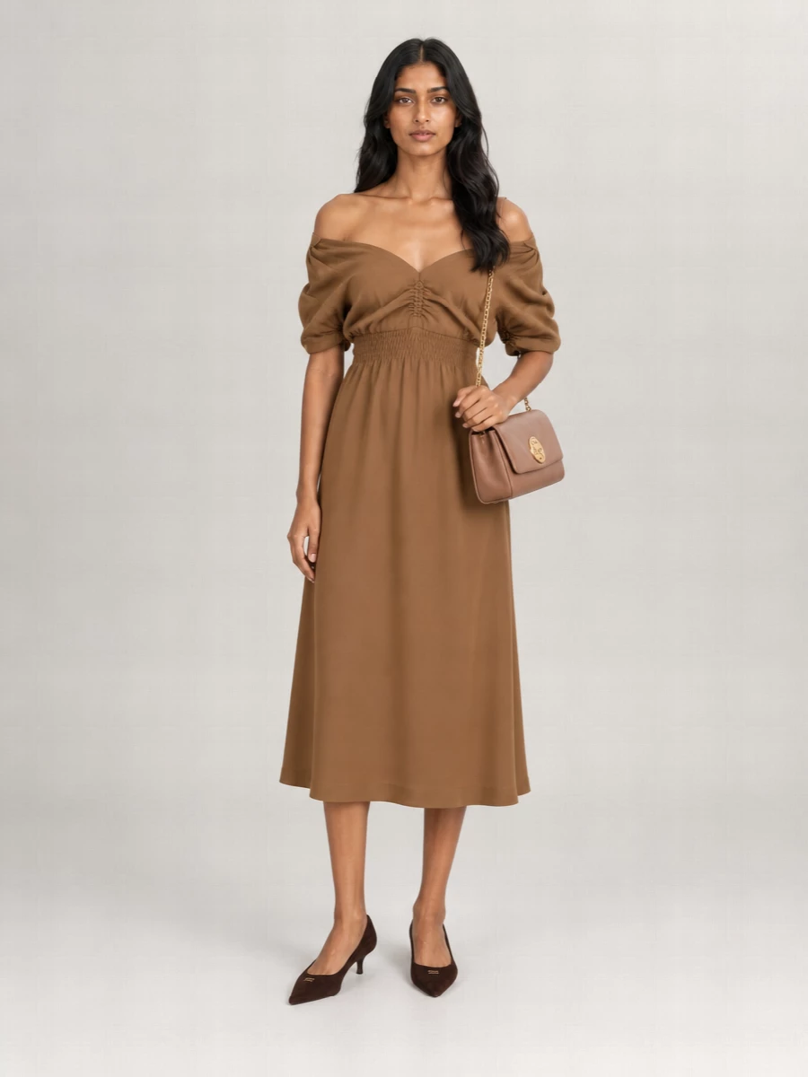 Miu Miu Crepe Midi Dress