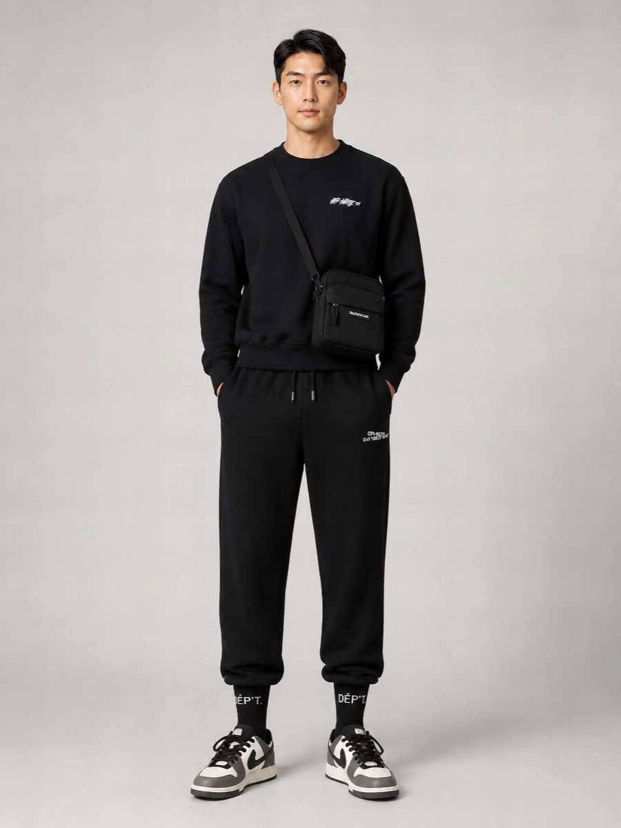 Off-White Cotton Logo-Embroidered Crew-Neck Sweatshirt