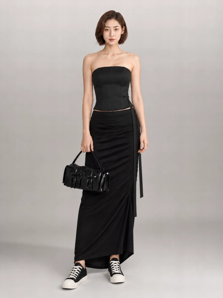 Rick Owens Drkshdw Denim Strapless Bustier Top
