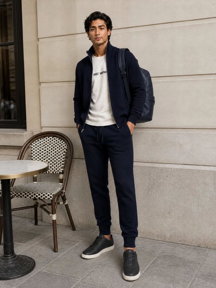 Axel arigato boss navy streetwear outfit