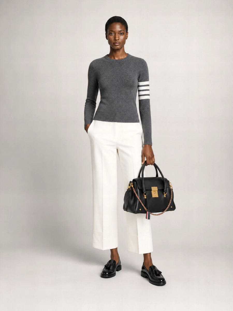Thom Browne Cotton Tapered Trousers
