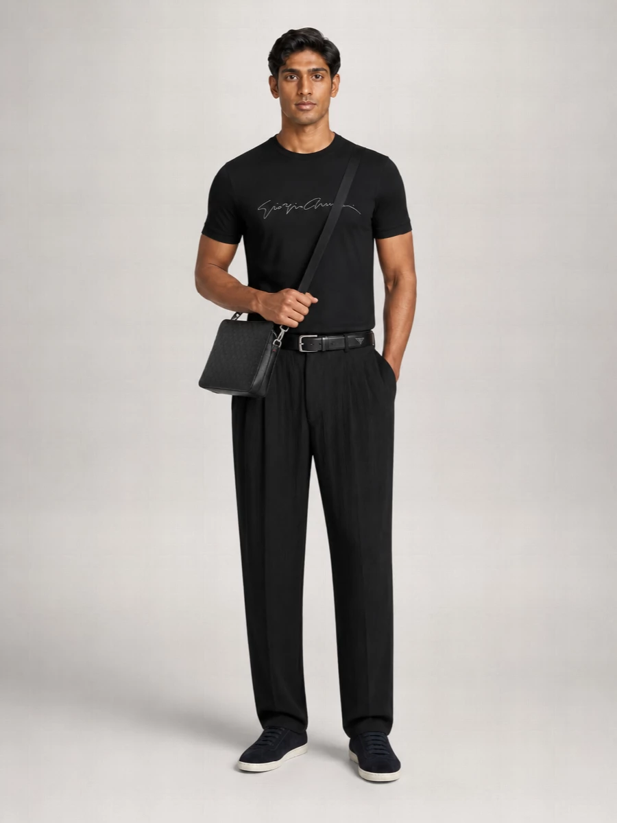 Giorgio Armani Stretch Viscose Logo-Print T-Shirt