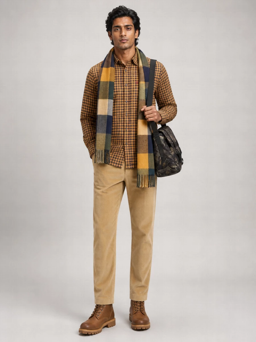 Barbour Wool Checked Scarf
