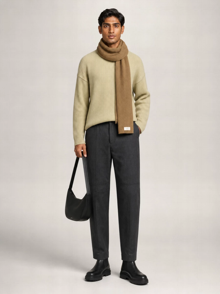 Jil Sander Geometric Neckline Wool Jumper